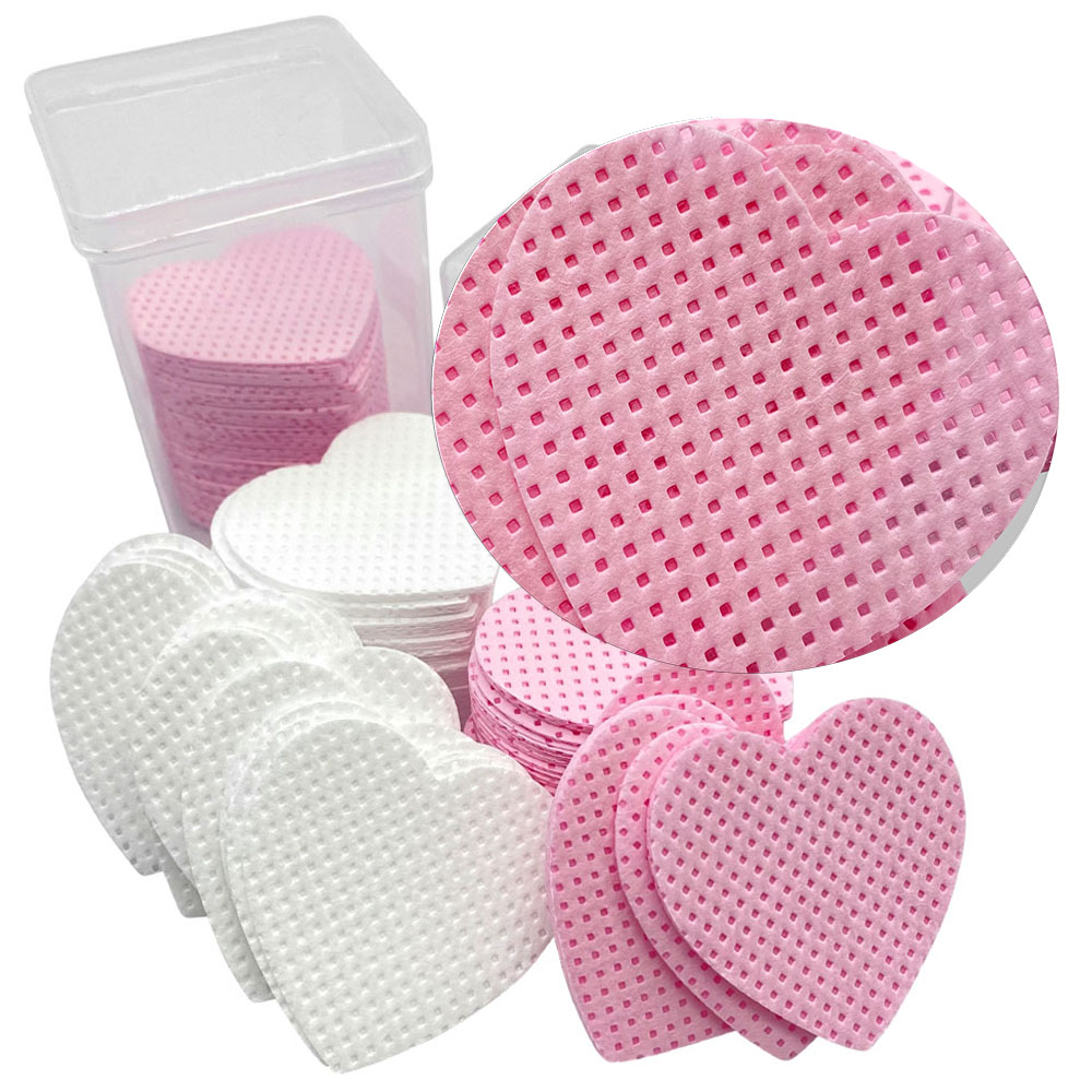 Eyelash Extension Glue Remover - Lingettes jetables en coton non pelucheuses,