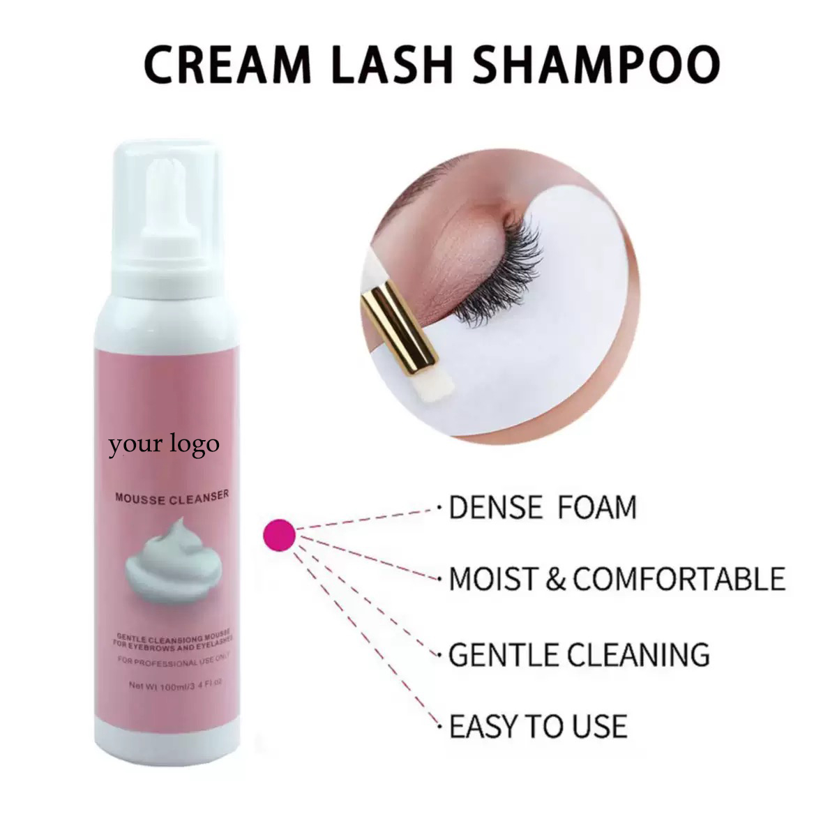 Shampoing fouetté personnalisé - Eyelash Extension Foam Cleanser avis et prix