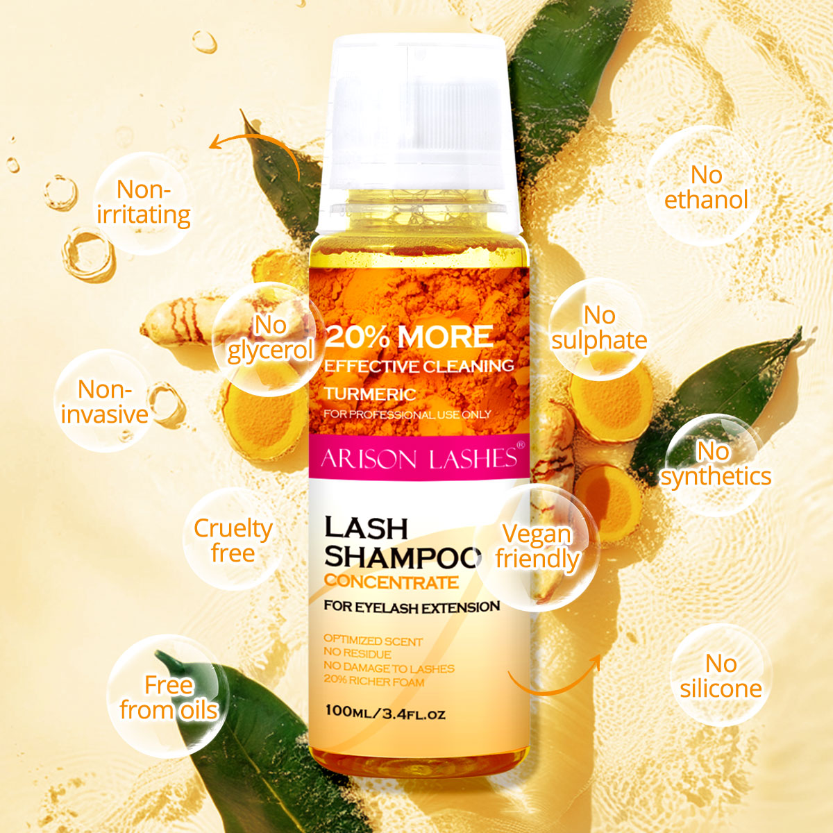 ARISON 100ml cils shampooing c - Eyelash Extension Foam Cleanser avis et prix